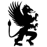Le Griffon B&B Logo icon only (black Gryphon on white background)